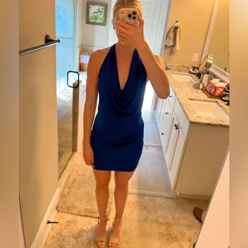 BCBG Blue Bodycon Mini Party Dress